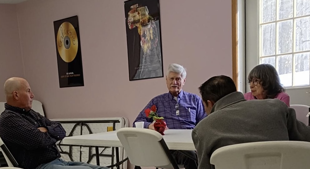 Church members in fellowship at Cornerstone.